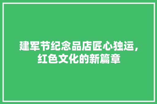建军节纪念品店匠心独运，红色文化的新篇章