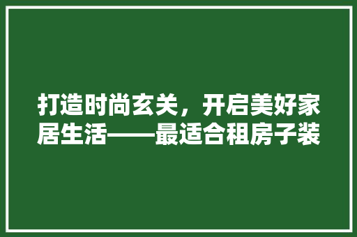 打造时尚玄关，开启美好家居生活——最适合租房子装修的玄关款式
