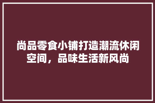 尚品零食小铺打造潮流休闲空间，品味生活新风尚