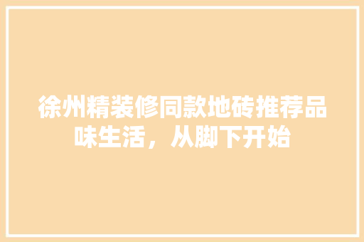 徐州精装修同款地砖推荐品味生活，从脚下开始
