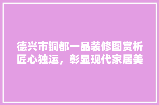 德兴市铜都一品装修图赏析匠心独运，彰显现代家居美学