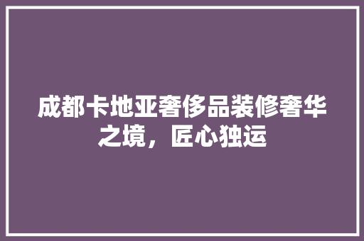 成都卡地亚奢侈品装修奢华之境，匠心独运