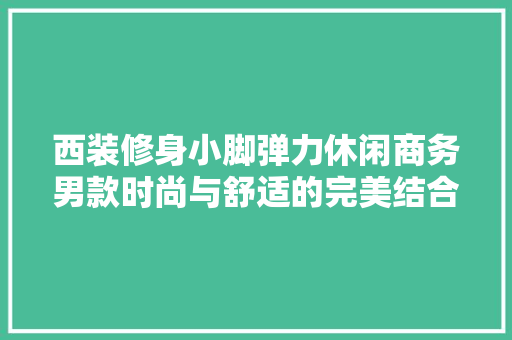西装修身小脚弹力休闲商务男款时尚与舒适的完美结合