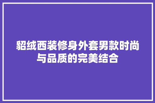 貂绒西装修身外套男款时尚与品质的完美结合