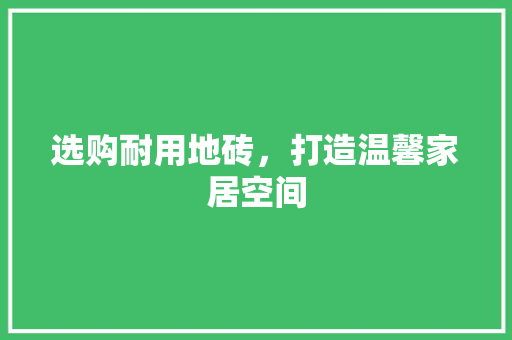 选购耐用地砖，打造温馨家居空间