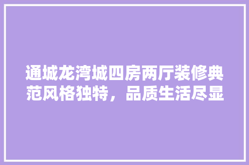 通城龙湾城四房两厅装修典范风格独特，品质生活尽显