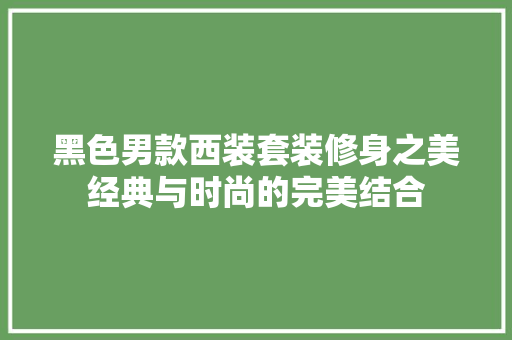 黑色男款西装套装修身之美经典与时尚的完美结合