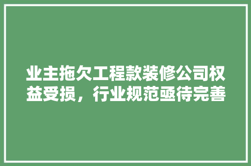 业主拖欠工程款装修公司权益受损，行业规范亟待完善