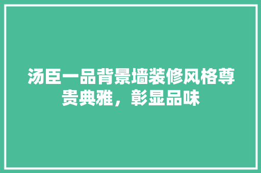 汤臣一品背景墙装修风格尊贵典雅，彰显品味
