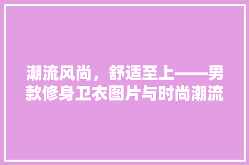 潮流风尚，舒适至上——男款修身卫衣图片与时尚潮流趋势