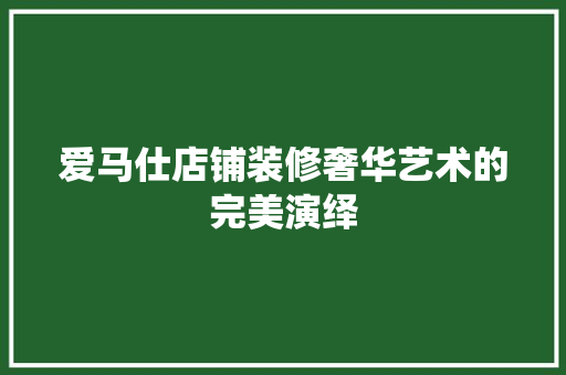 爱马仕店铺装修奢华艺术的完美演绎