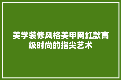 美学装修风格美甲网红款高级时尚的指尖艺术