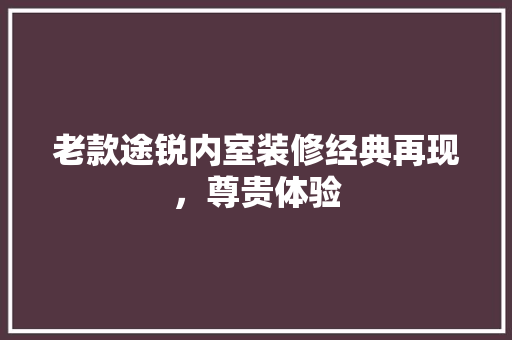 老款途锐内室装修经典再现，尊贵体验