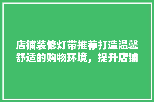 店铺装修灯带推荐打造温馨舒适的购物环境，提升店铺形象