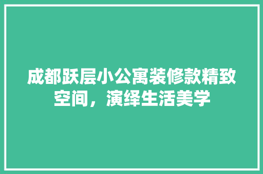 成都跃层小公寓装修款精致空间，演绎生活美学