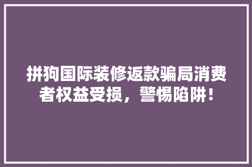 拼狗国际装修返款骗局消费者权益受损，警惕陷阱！