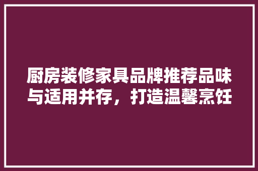 厨房装修家具品牌推荐品味与适用并存，打造温馨烹饪空间