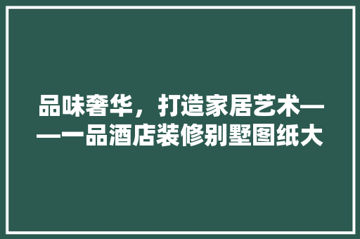 品味奢华，打造家居艺术——一品酒店装修别墅图纸大全详细