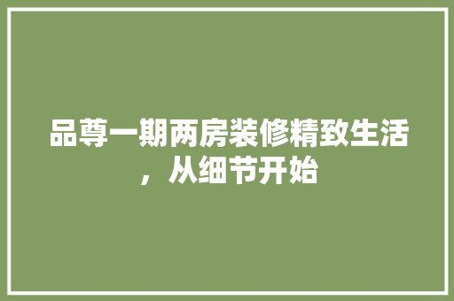品尊一期两房装修精致生活，从细节开始