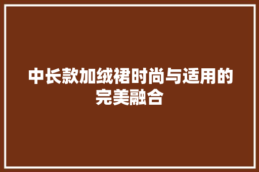 中长款加绒裙时尚与适用的完美融合