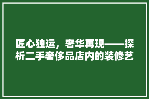 匠心独运，奢华再现——探析二手奢侈品店内的装修艺术