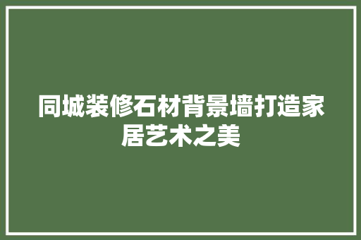 同城装修石材背景墙打造家居艺术之美