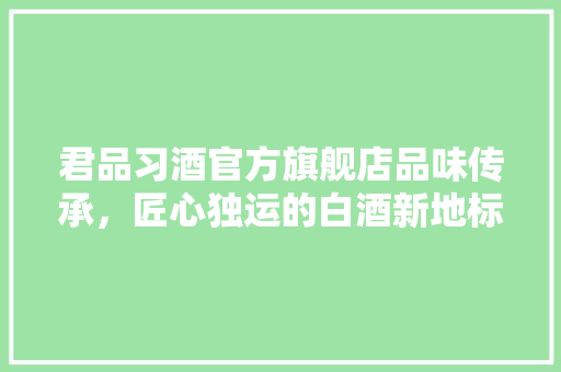 君品习酒官方旗舰店品味传承，匠心独运的白酒新地标