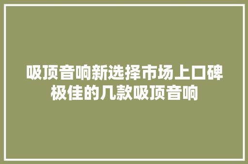 吸顶音响新选择市场上口碑极佳的几款吸顶音响