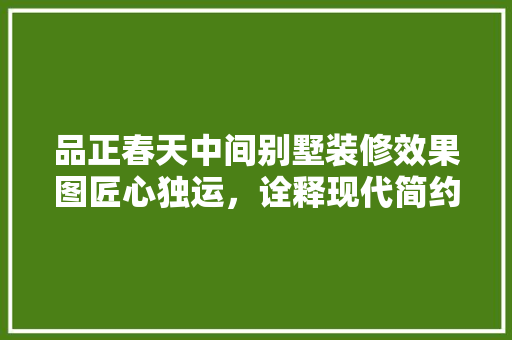 品正春天中间别墅装修效果图匠心独运，诠释现代简约之美