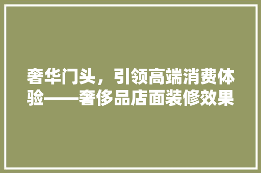 奢华门头，引领高端消费体验——奢侈品店面装修效果图的艺术魅力