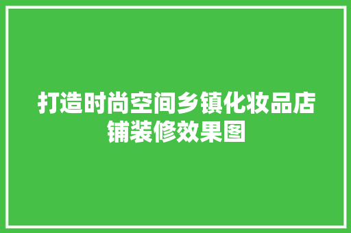 打造时尚空间乡镇化妆品店铺装修效果图