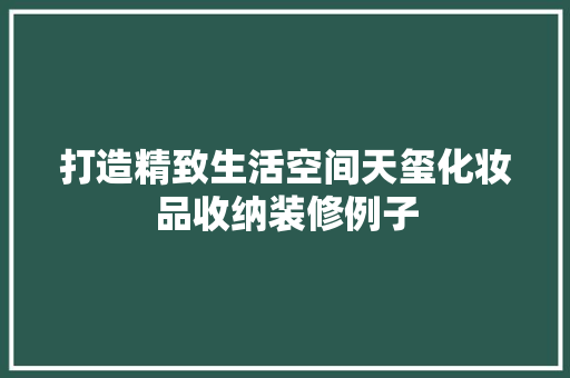 打造精致生活空间天玺化妆品收纳装修例子