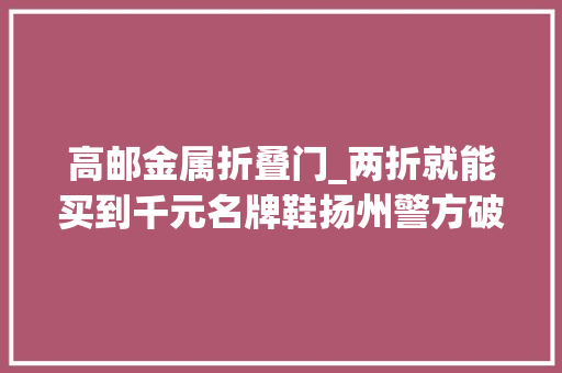 高邮金属折叠门_两折就能买到千元名牌鞋扬州警方破获3000万元售假大年夜案