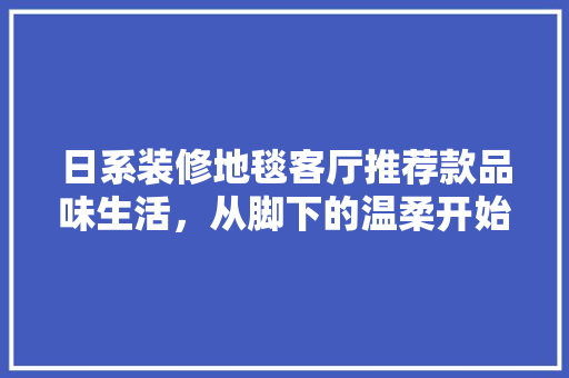日系装修地毯客厅推荐款品味生活，从脚下的温柔开始