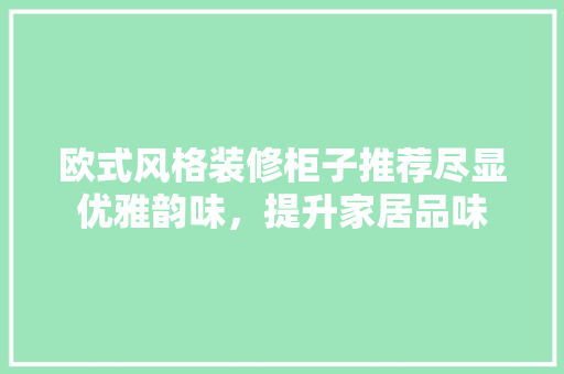 欧式风格装修柜子推荐尽显优雅韵味，提升家居品味