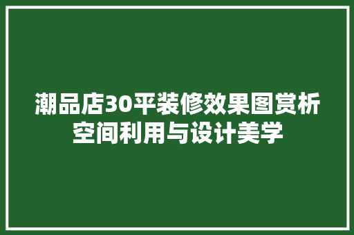 潮品店30平装修效果图赏析空间利用与设计美学