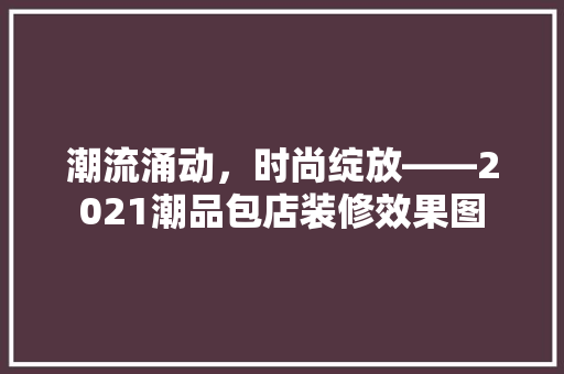 潮流涌动，时尚绽放——2021潮品包店装修效果图