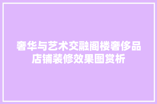 奢华与艺术交融阁楼奢侈品店铺装修效果图赏析