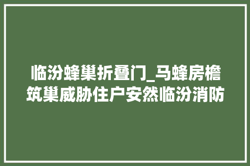 临汾蜂巢折叠门_马蜂房檐筑巢威胁住户安然临汾消防迅速出动消除隐患