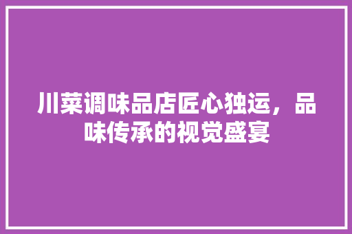 川菜调味品店匠心独运，品味传承的视觉盛宴