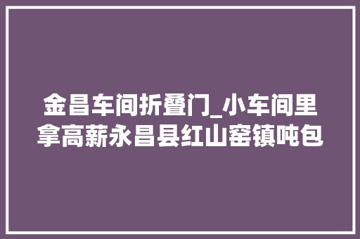金昌车间折叠门_小车间里拿高薪永昌县红山窑镇吨包袋家当解锁共富密码