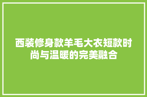 西装修身款羊毛大衣短款时尚与温暖的完美融合