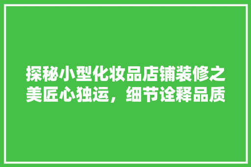 探秘小型化妆品店铺装修之美匠心独运，细节诠释品质