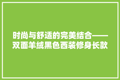 时尚与舒适的完美结合——双面羊绒黑色西装修身长款