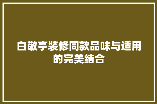 白敬亭装修同款品味与适用的完美结合