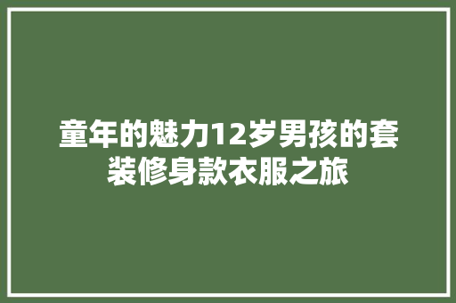 童年的魅力12岁男孩的套装修身款衣服之旅