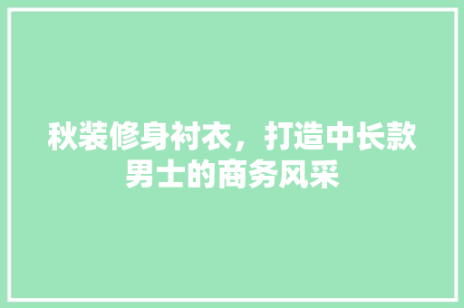 秋装修身衬衣，打造中长款男士的商务风采