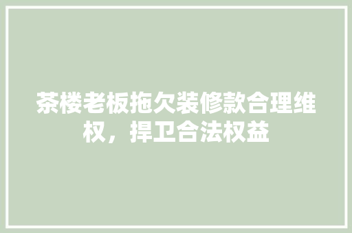 茶楼老板拖欠装修款合理维权，捍卫合法权益