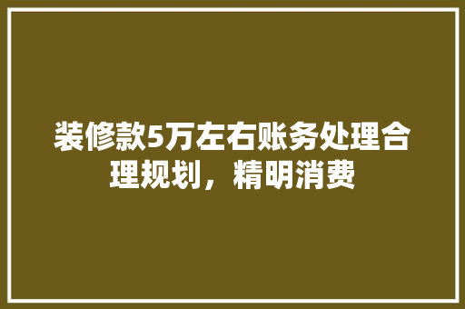 装修款5万左右账务处理合理规划，精明消费 复合门