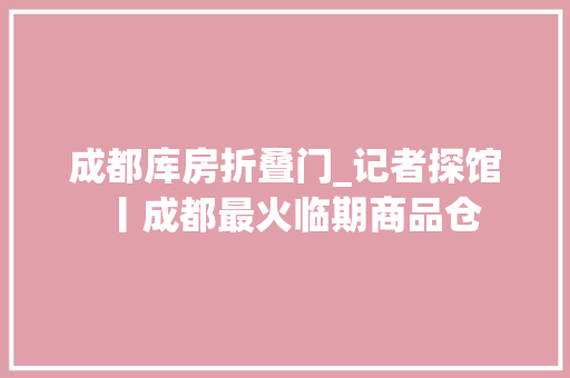成都库房折叠门_记者探馆丨成都最火临期商品仓